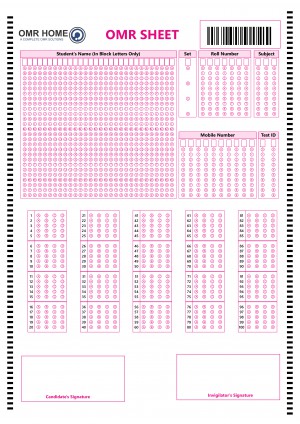 100 questions OMR sheet